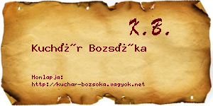 Kuchár Bozsóka névjegykártya